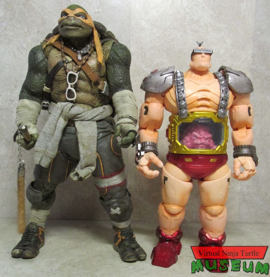 Threezero Michelangelo with First Gokin Cerebral (Krang)