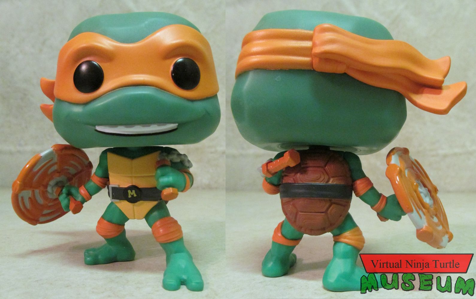 Mutant Mayhem Michelangelo front and back