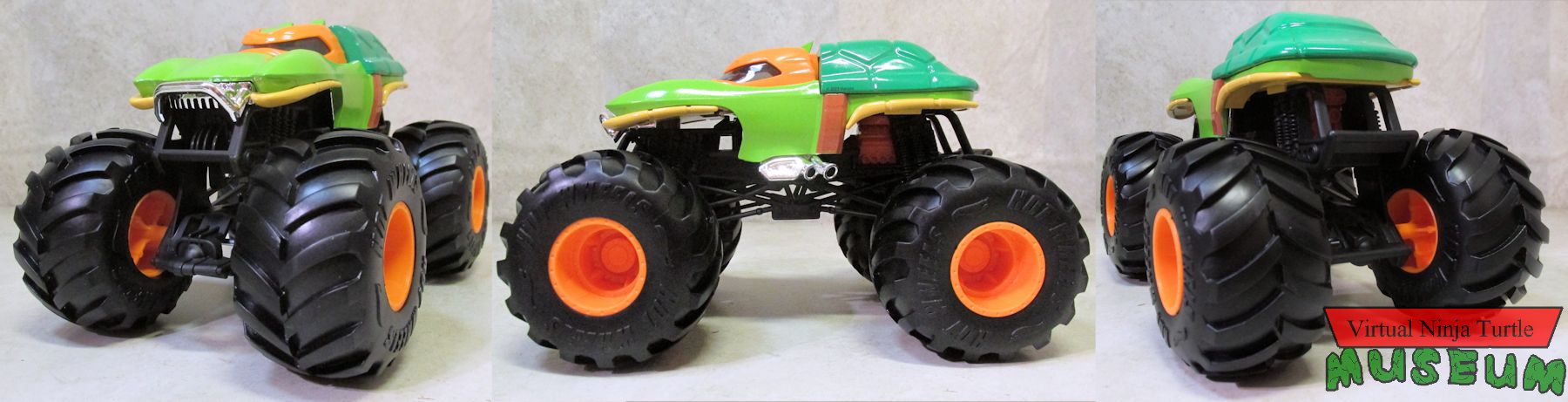 front, side and rear view
