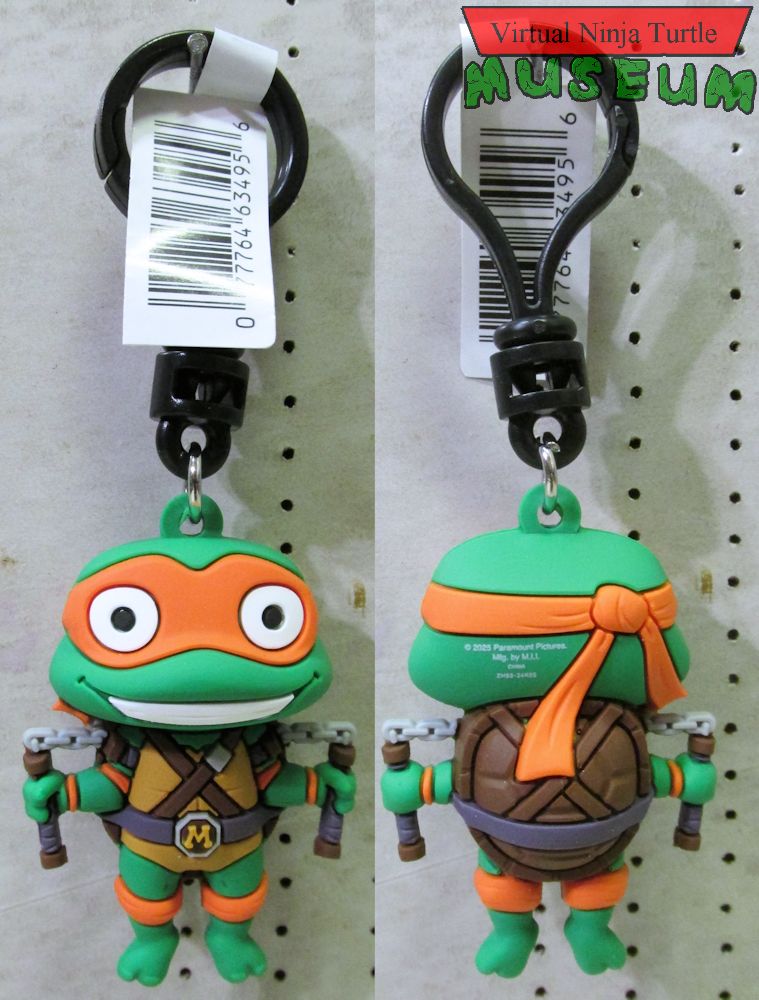 Mutant Mayhem Michelangelo Bag Clip front and back